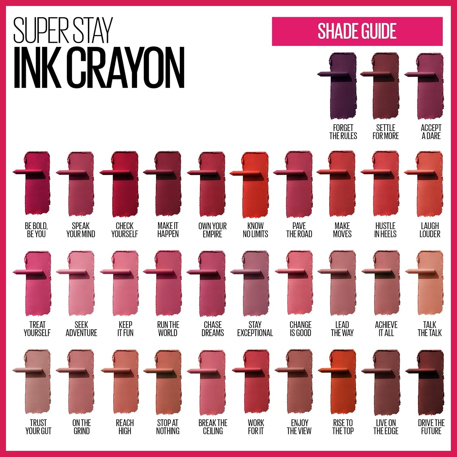 New York  Super Stay Ink Crayon Matte Longwear Lipstick Makeup, Check Yourself, 0.04 Ounce ., 125 Check Yourself, 0.04 Ounces (Pack of 2)