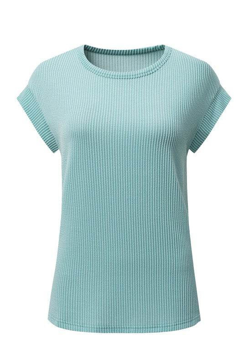 Viscose Twisted Ribbed Textured Solid T Shirt