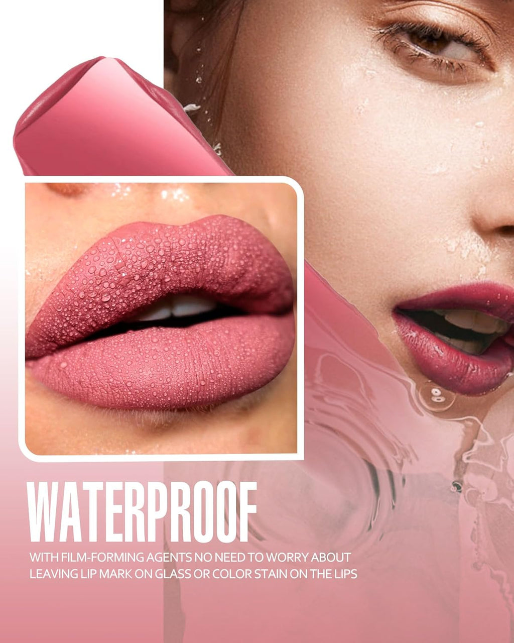 Pink Lipstick Matte Liquid Lipstick Long Lasting for Women Smudgeproof Lipsticks Color Stay Hot Pink Lipsticks Vegan Cruelty-Free Lip Gloss(901 Cool Pink)