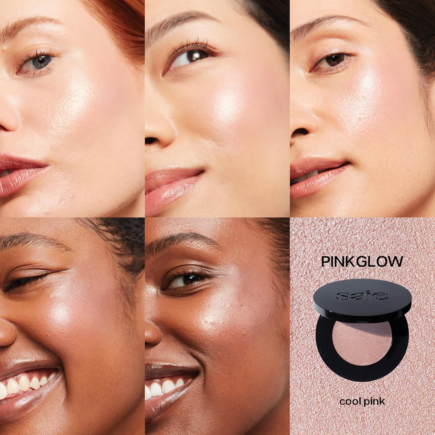 Glow Sculpt Multi-Use Highlighter + Cream Blush Refill - Lightweight with Hyaluronic Acid + Micropearl for Radiant, Glowing Skin - Pinkglow (.02 Oz)