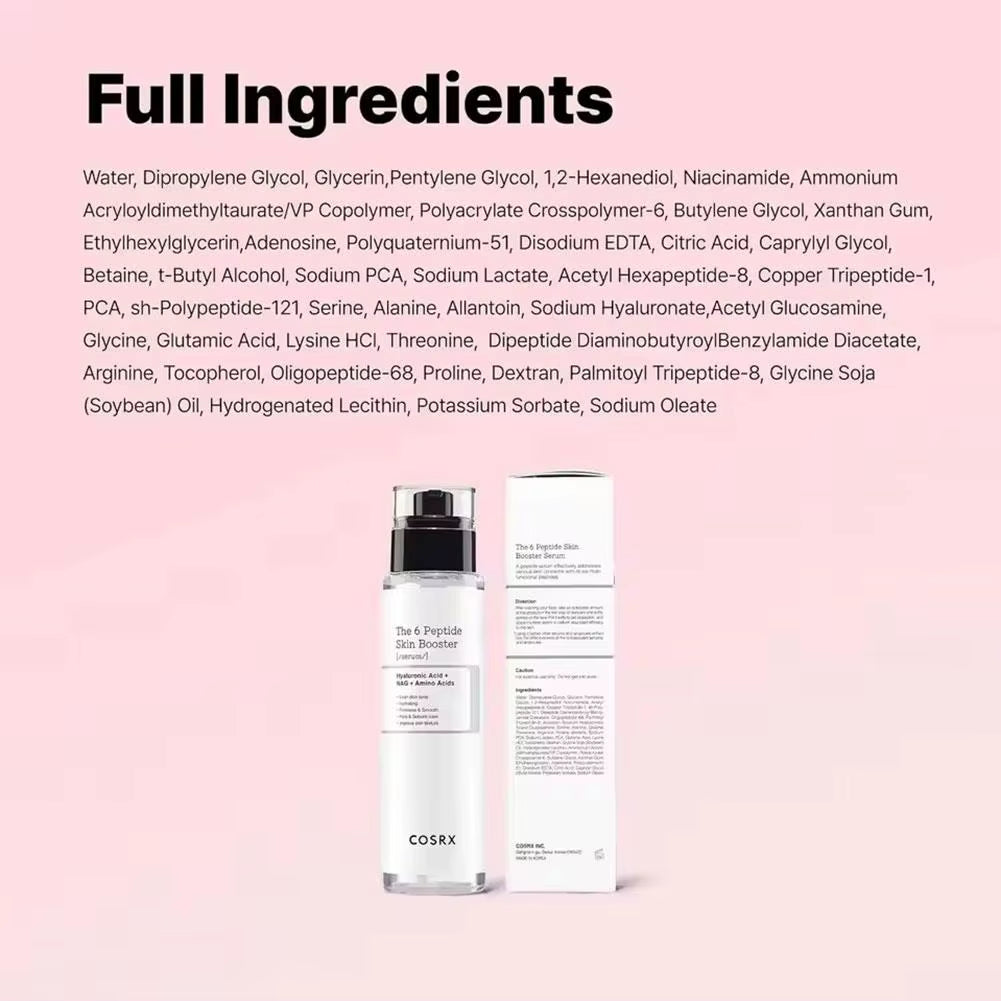 COSRX the 6 Peptide Skin Booster Serum Hyaluronic Acid NAG Amino Acids Even Skin Tone Hydrating Essence Original Toner Face Care