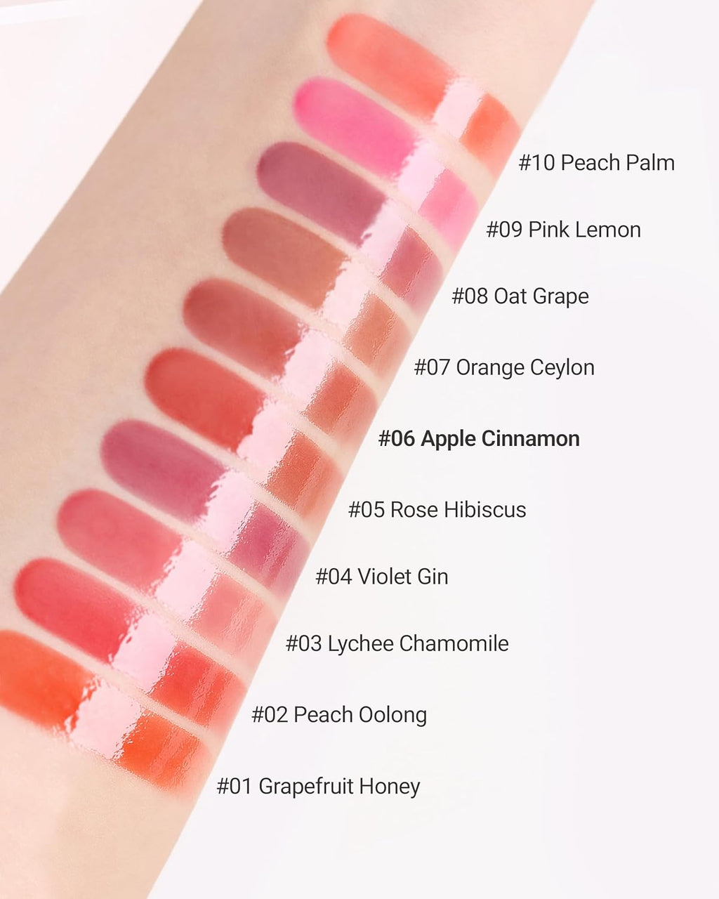 Saemmy'S Ade Shot Tint - Korean Lip Titnt, Water Gel Lip Stain with Plump Glowy Moisturizing Finish, Buildable Radiant Gloss, Long-Lasting Comfort, 0.1 Fl.Oz. (06 Apple Cinnamon)