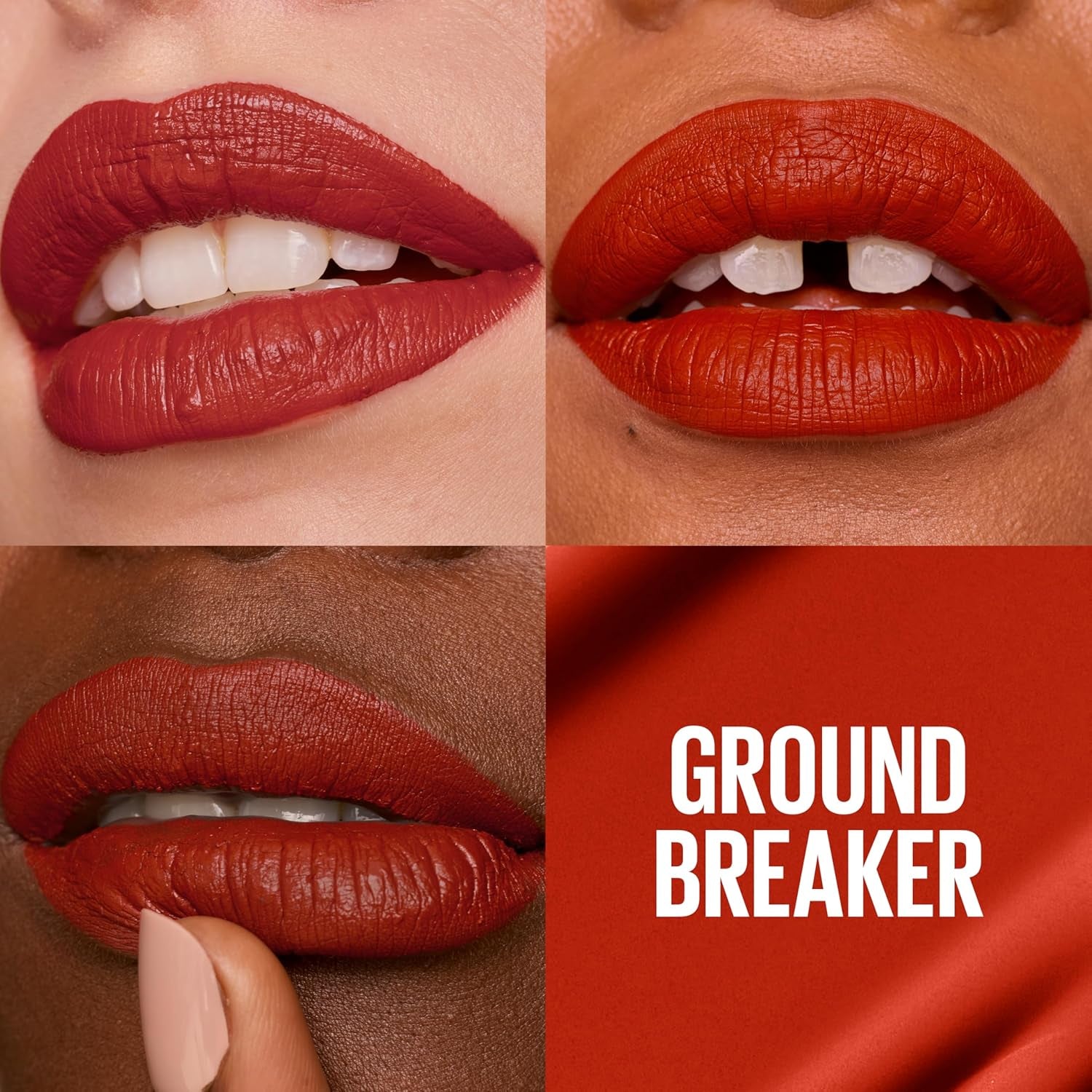 Super Stay Matte Ink Liquid Lipstick Makeup, Long Lasting High Impact Color, up to 16H Wear, Ground-Breaker, Maple Leaf Red, 1 Count, Packaging May Vary