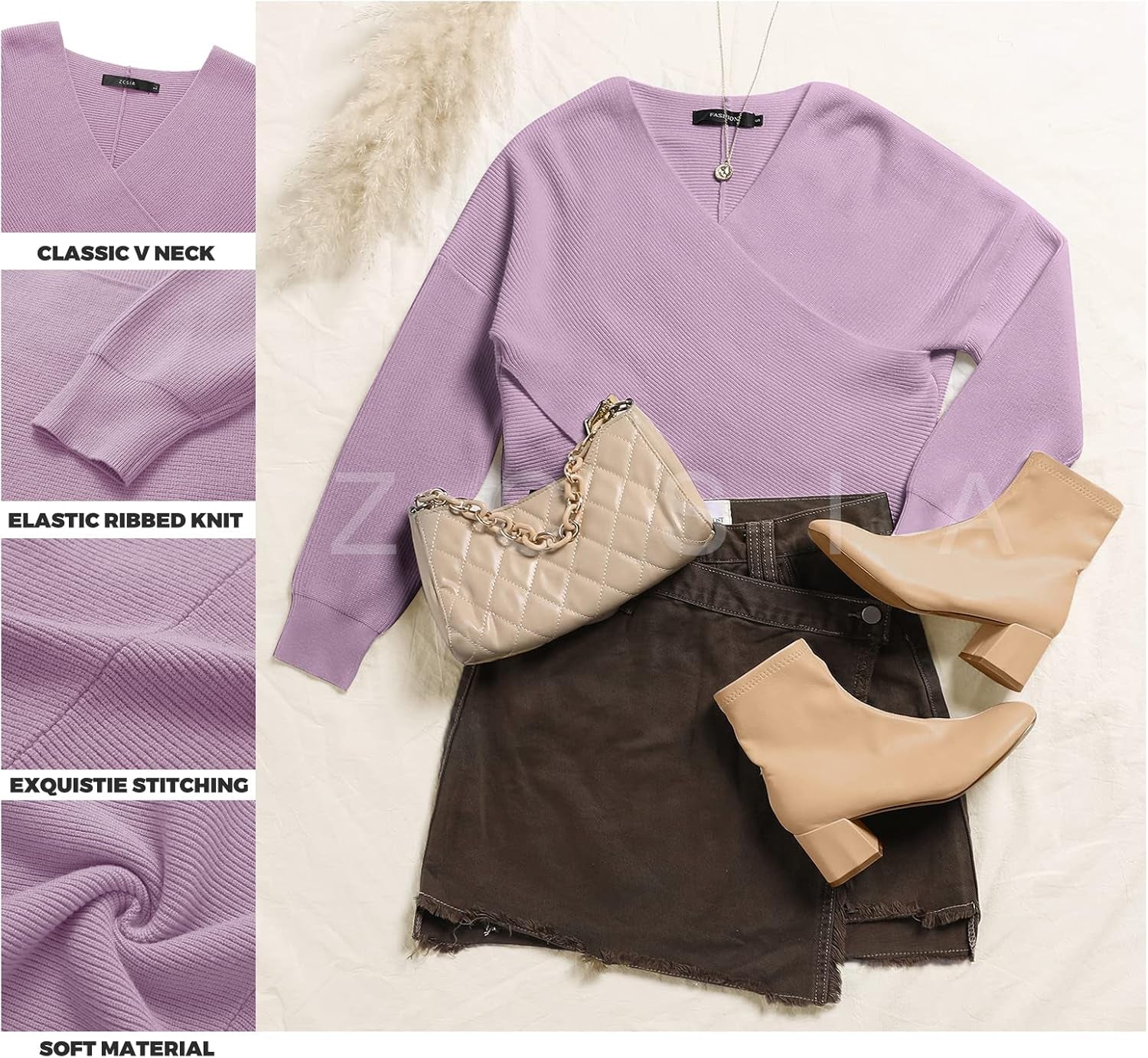 Women'S Wrap V Neck Cropped Sweaters 2024 Fall Long Sleeve Cross Front off Shoulder Solid Knitted Pullover Tops