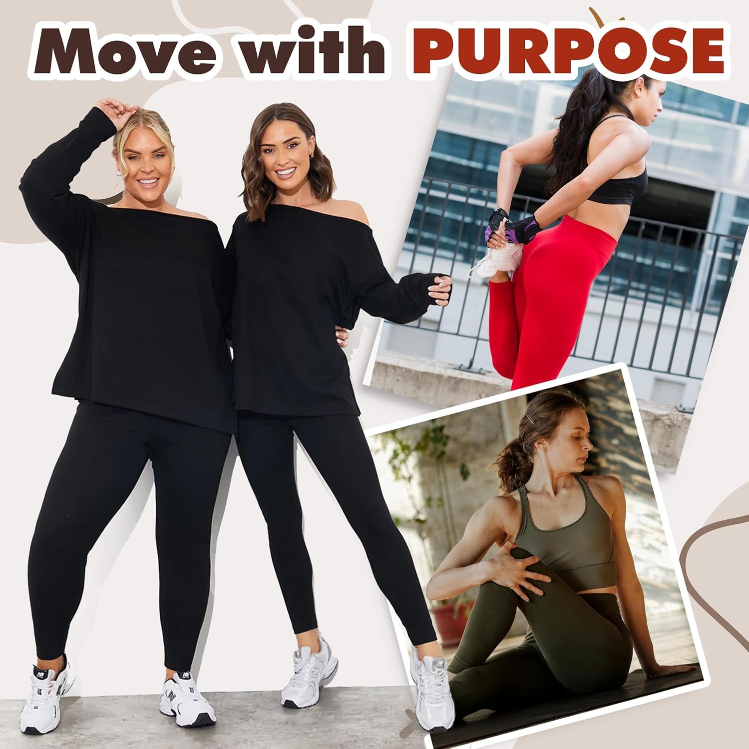 3 or 6-Pack Fleece Lined Leggings for Women, High-Waisted Women’S Leggings with Wide Waistband and Fleece Lining
