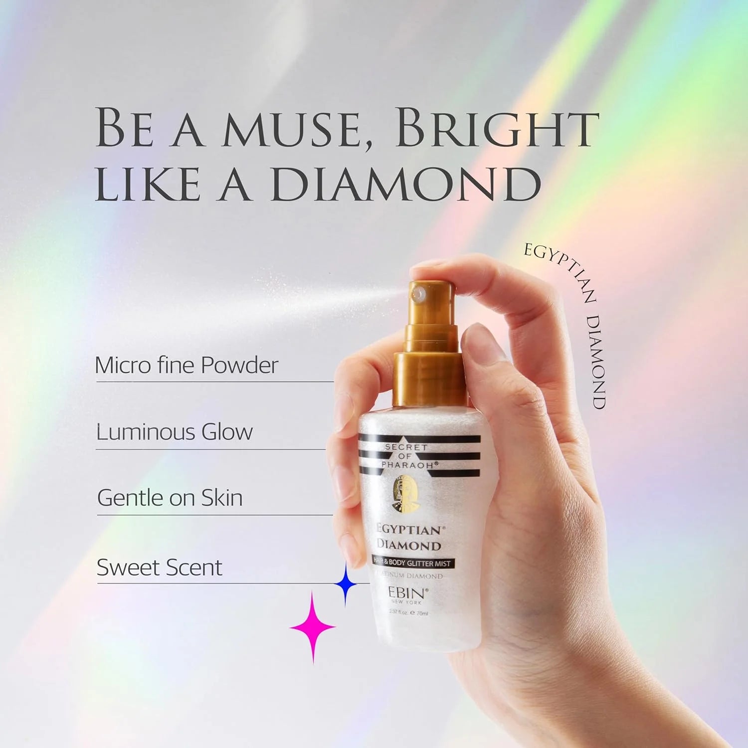 EBIN Secret of Pharaoh Egyptian Diamond Glitter Mist - Sapphire Blue