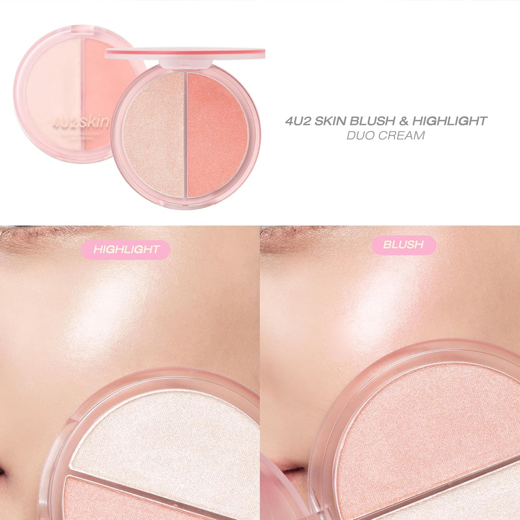 Skin Blush & Highlight Duo Cream - Glassy Pearl Powder" That Illuminates the Skin for a Dewy, Plumped and Glowy Finish.