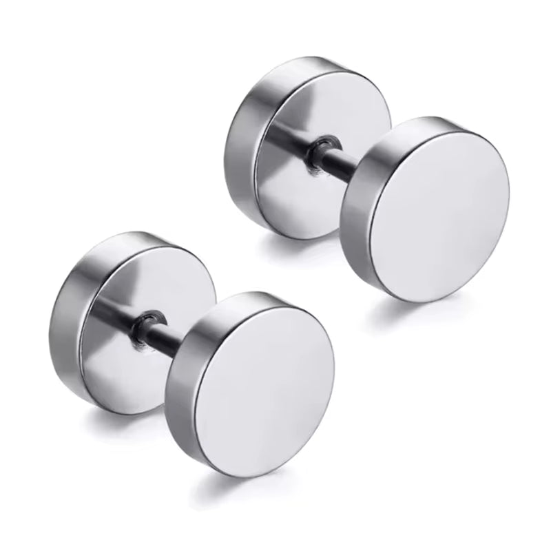 1 Pairs Multi Types Unisex Black Gold Color Stainless Steel Earring for Women Men Punk Gothic Piercing Fake Earrings Jewelry